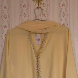 Yellow pink Abaya 🦢💫